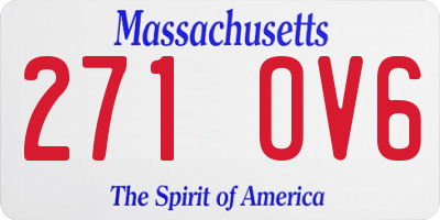 MA license plate 271OV6
