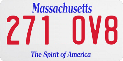MA license plate 271OV8