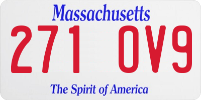 MA license plate 271OV9