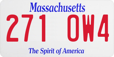 MA license plate 271OW4