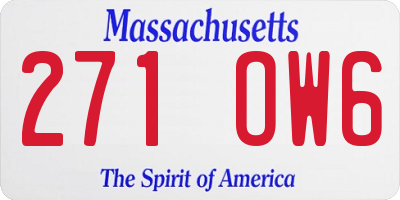 MA license plate 271OW6