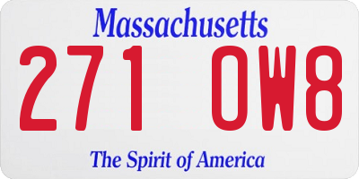 MA license plate 271OW8
