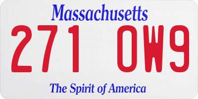 MA license plate 271OW9