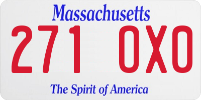 MA license plate 271OX0