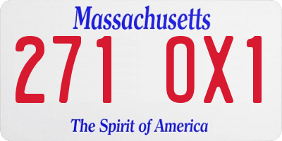 MA license plate 271OX1