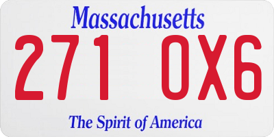 MA license plate 271OX6