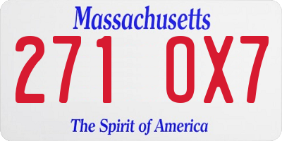 MA license plate 271OX7