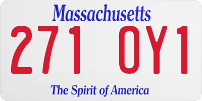 MA license plate 271OY1