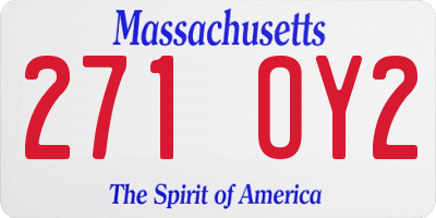 MA license plate 271OY2