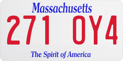 MA license plate 271OY4