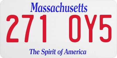 MA license plate 271OY5