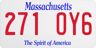 MA license plate 271OY6