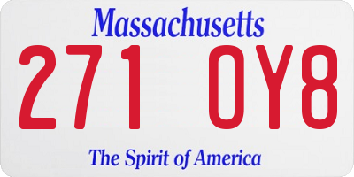 MA license plate 271OY8