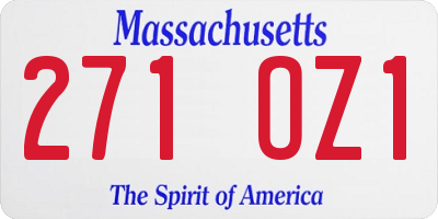 MA license plate 271OZ1