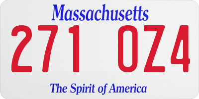 MA license plate 271OZ4