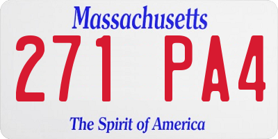 MA license plate 271PA4