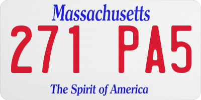 MA license plate 271PA5