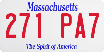 MA license plate 271PA7