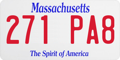 MA license plate 271PA8