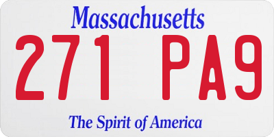 MA license plate 271PA9