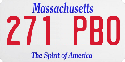 MA license plate 271PB0