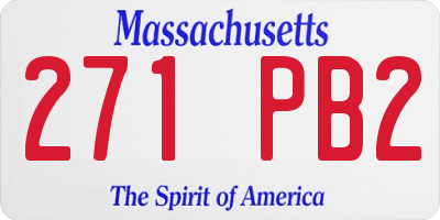 MA license plate 271PB2