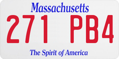 MA license plate 271PB4