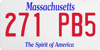 MA license plate 271PB5