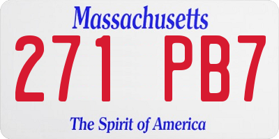 MA license plate 271PB7