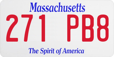 MA license plate 271PB8