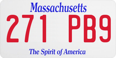 MA license plate 271PB9