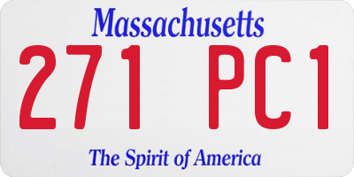 MA license plate 271PC1