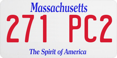 MA license plate 271PC2