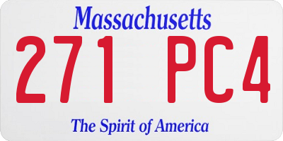 MA license plate 271PC4