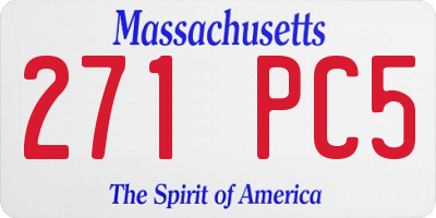 MA license plate 271PC5