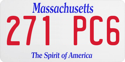 MA license plate 271PC6