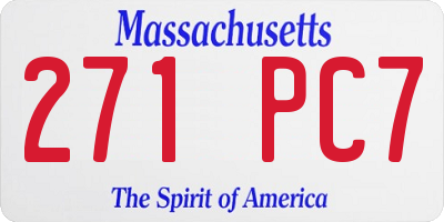 MA license plate 271PC7