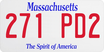 MA license plate 271PD2