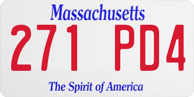 MA license plate 271PD4