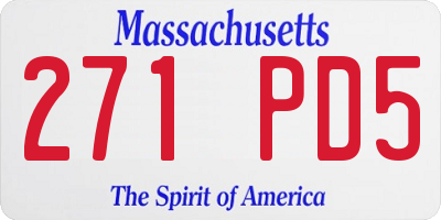 MA license plate 271PD5
