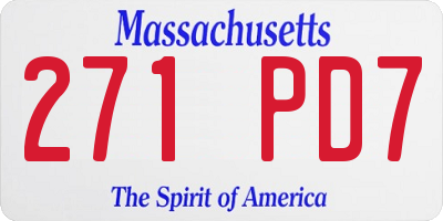 MA license plate 271PD7