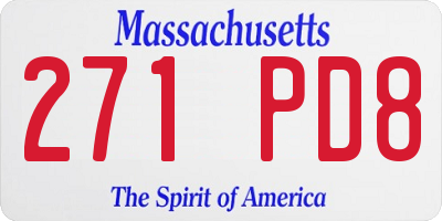 MA license plate 271PD8