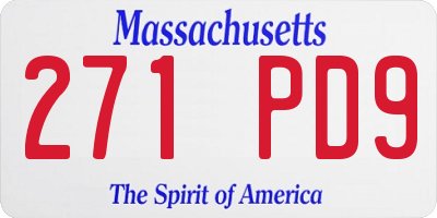 MA license plate 271PD9
