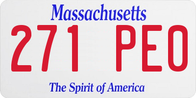 MA license plate 271PE0
