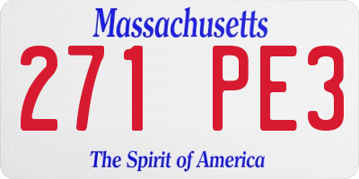MA license plate 271PE3