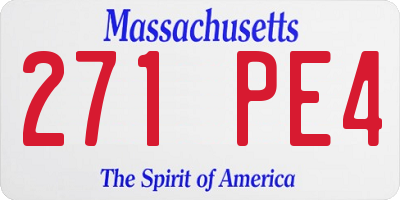 MA license plate 271PE4