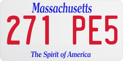 MA license plate 271PE5