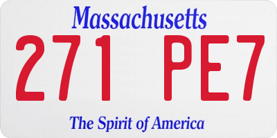 MA license plate 271PE7