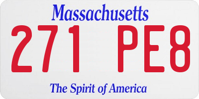 MA license plate 271PE8