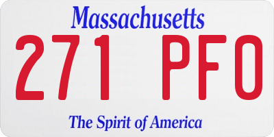 MA license plate 271PF0